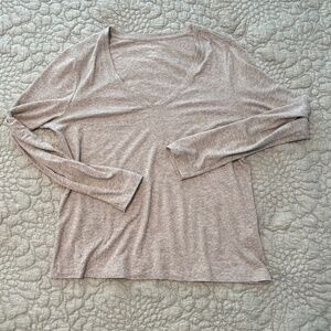 Banana Republic Factory Timeless LS V-Neck Tee Heather Gray | Size L | Good